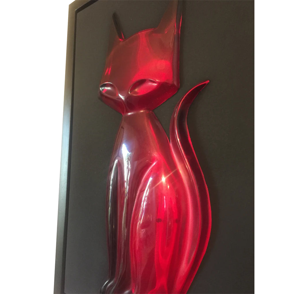 FLASH Ruby Red Wall-Hanging Original Art KITTY GEM