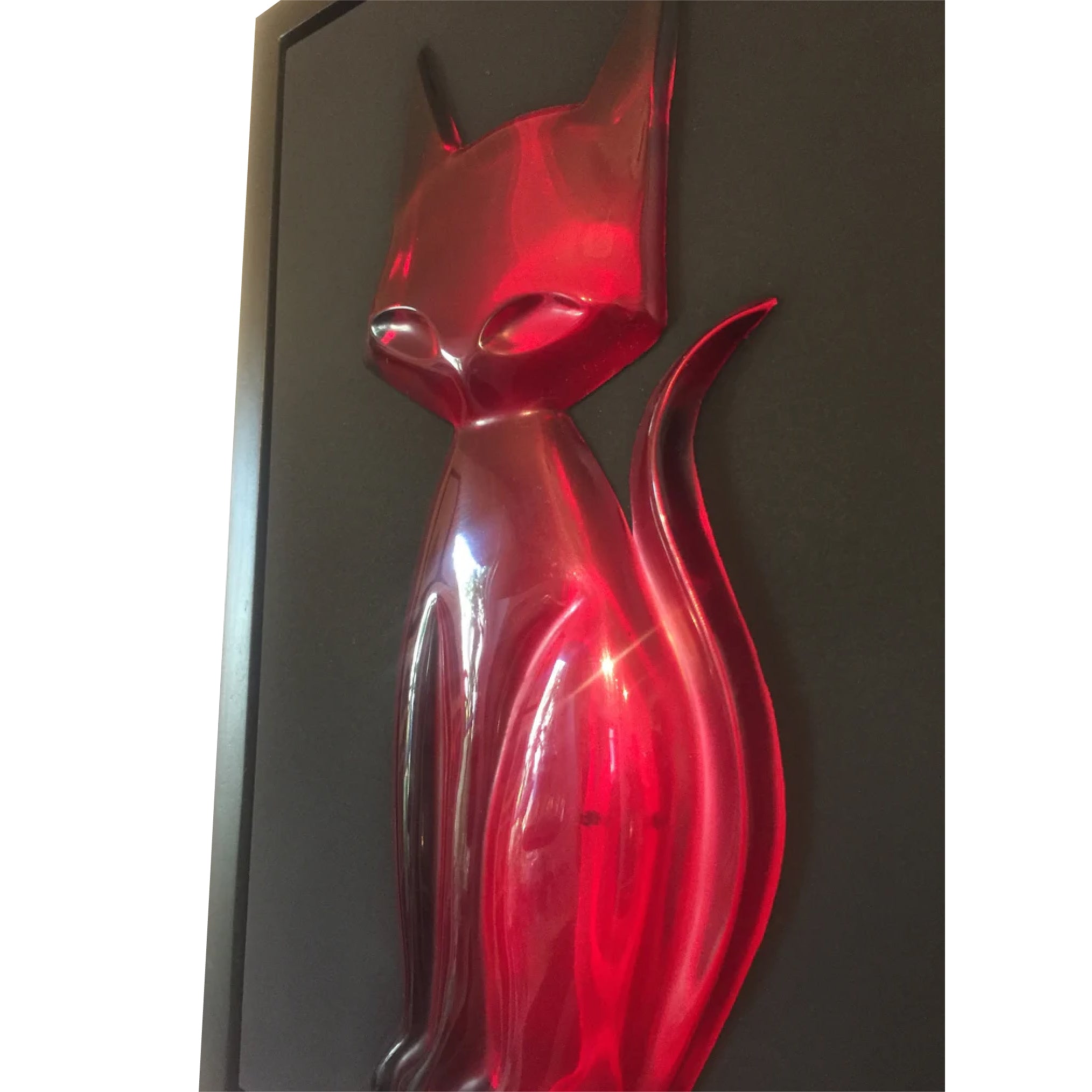FLASH Ruby Red Wall-Hanging Original Art KITTY GEM