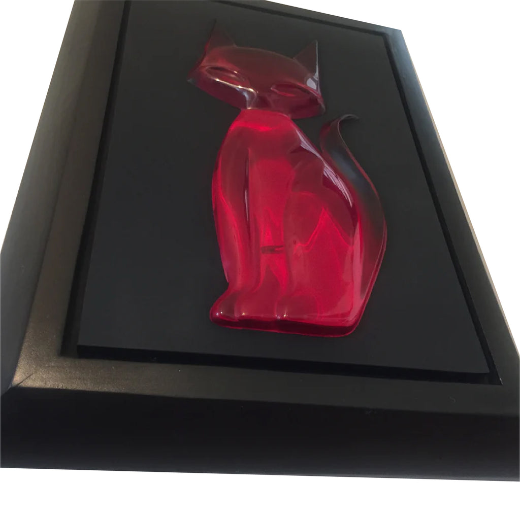 FLASH Ruby Red Wall-Hanging Original Art KITTY GEM