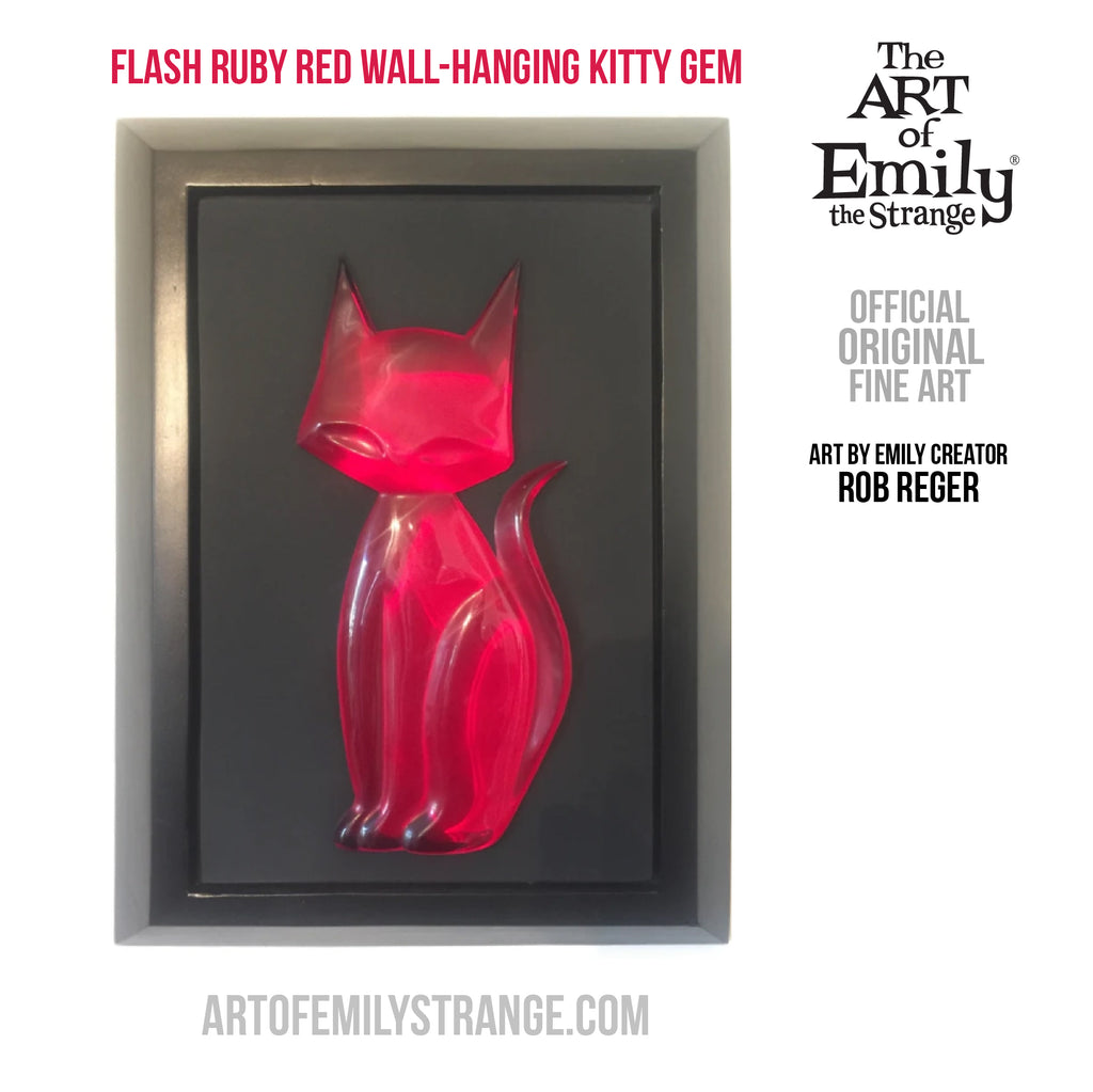 FLASH Ruby Red Wall-Hanging Original Art KITTY GEM