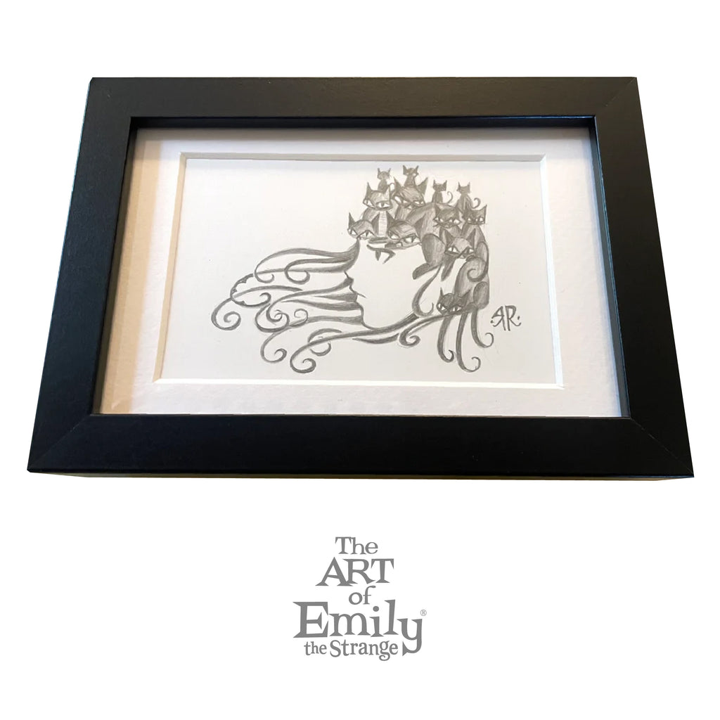 All Together Now Emily the Strange Original Pencil Drawing