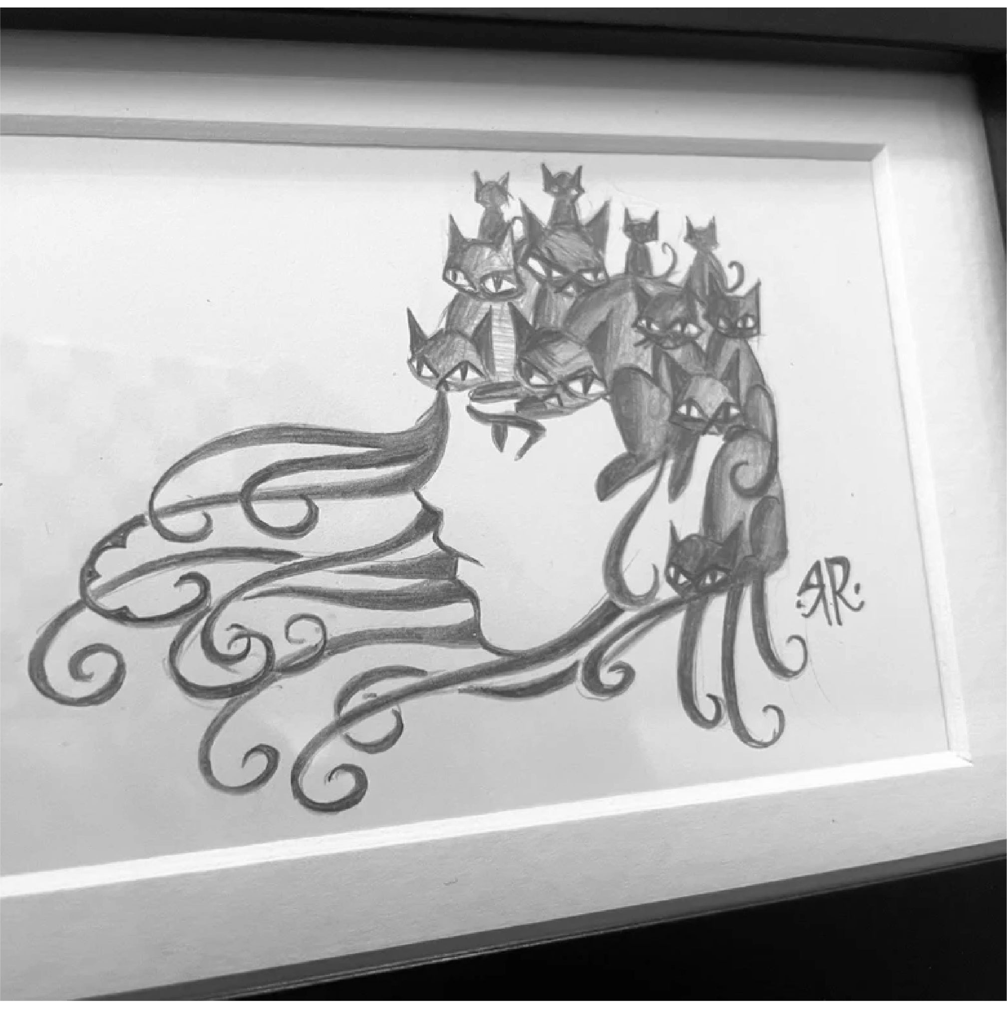 All Together Now Emily the Strange Original Pencil Drawing