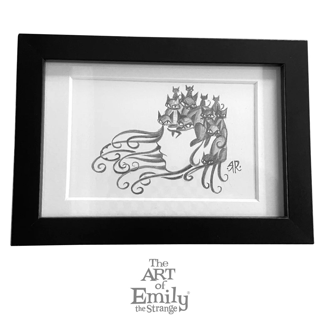 All Together Now Emily the Strange Original Pencil Drawing