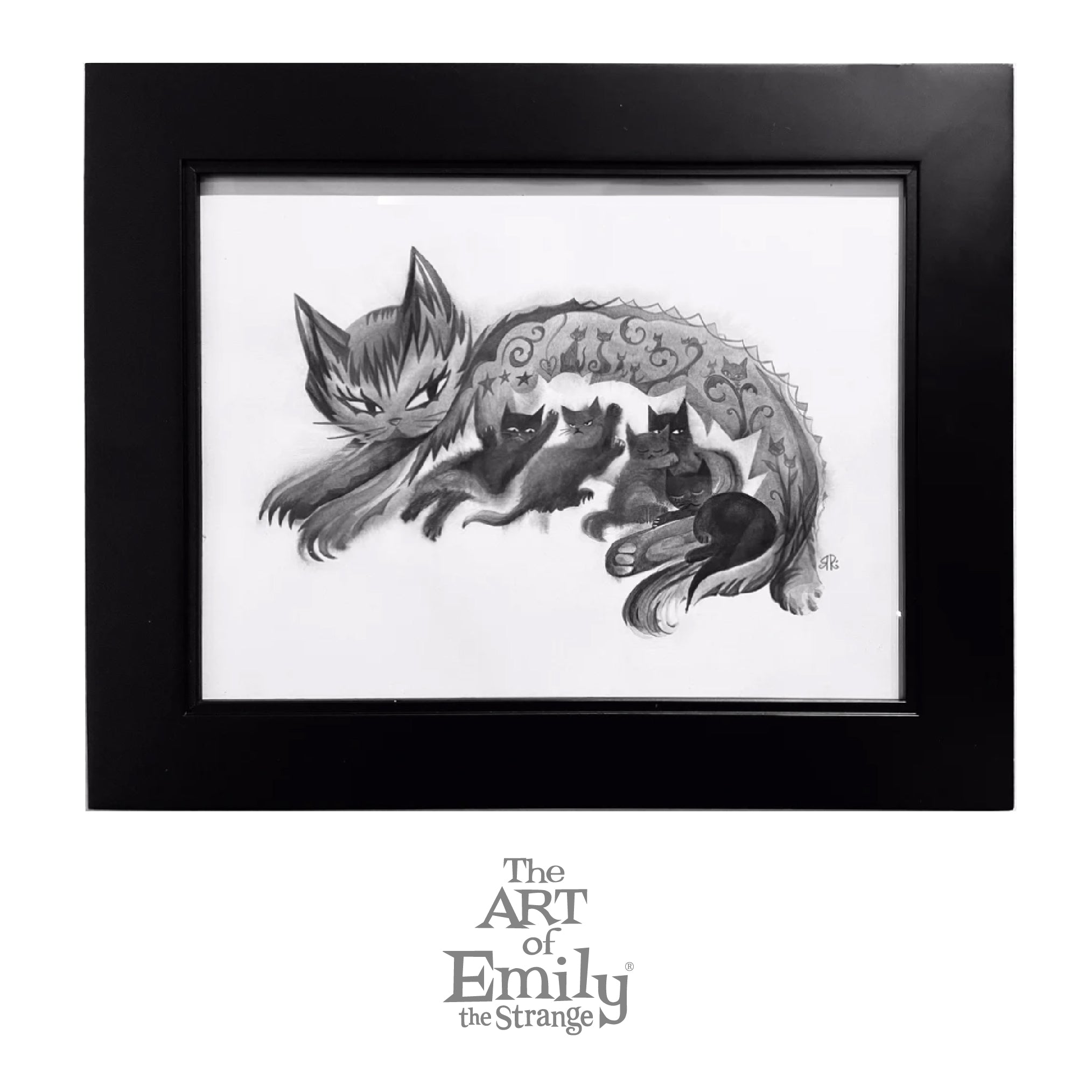 All Fed Up Emily the Strange Original Pencil Drawing