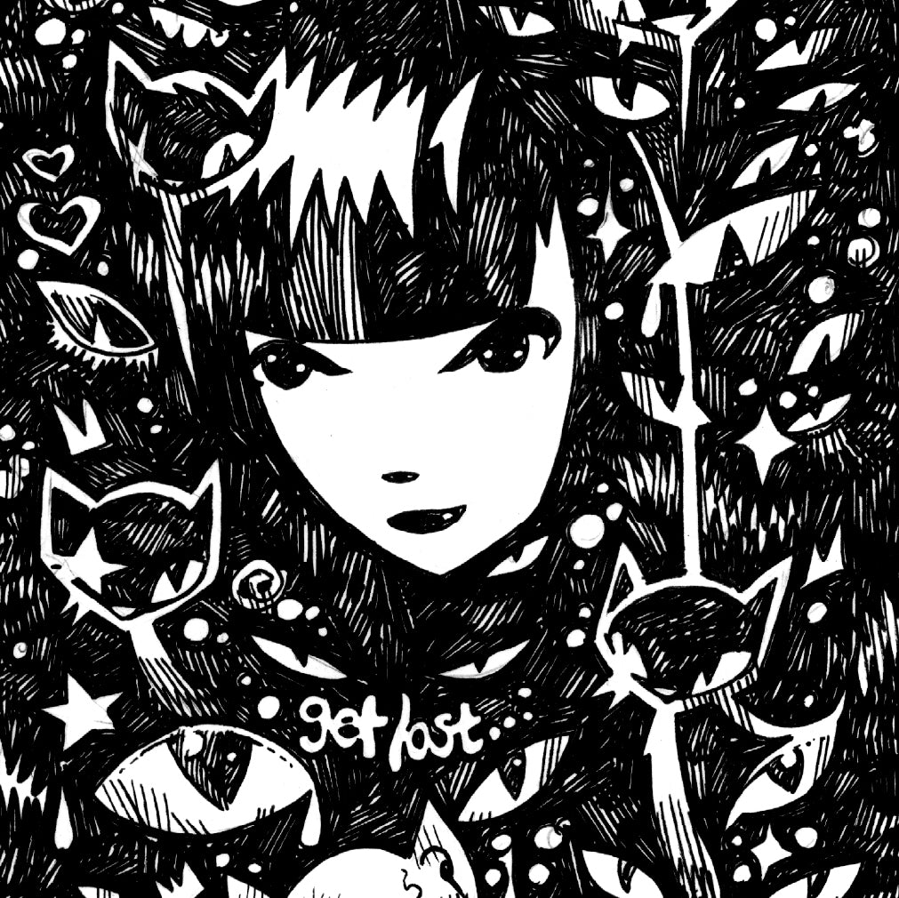 See In The Dark 9x11 Emily the Strange Original Ink Drawing