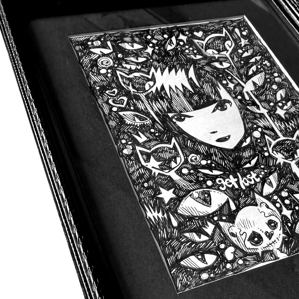 See In The Dark 9x11 Emily the Strange Original Ink Drawing