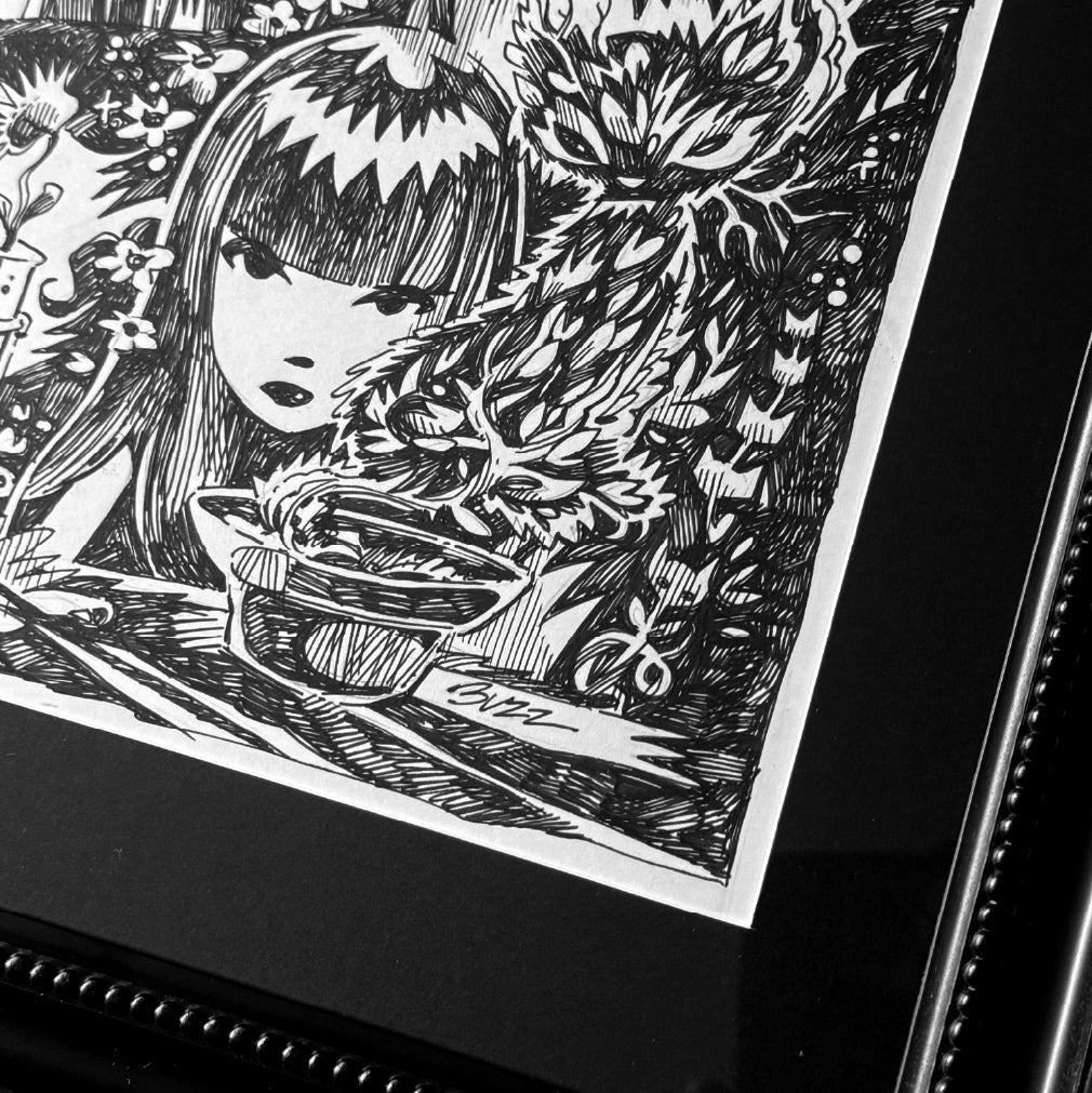 Secret Garden Original Ink Drawing – The Art of Emily the Strange
