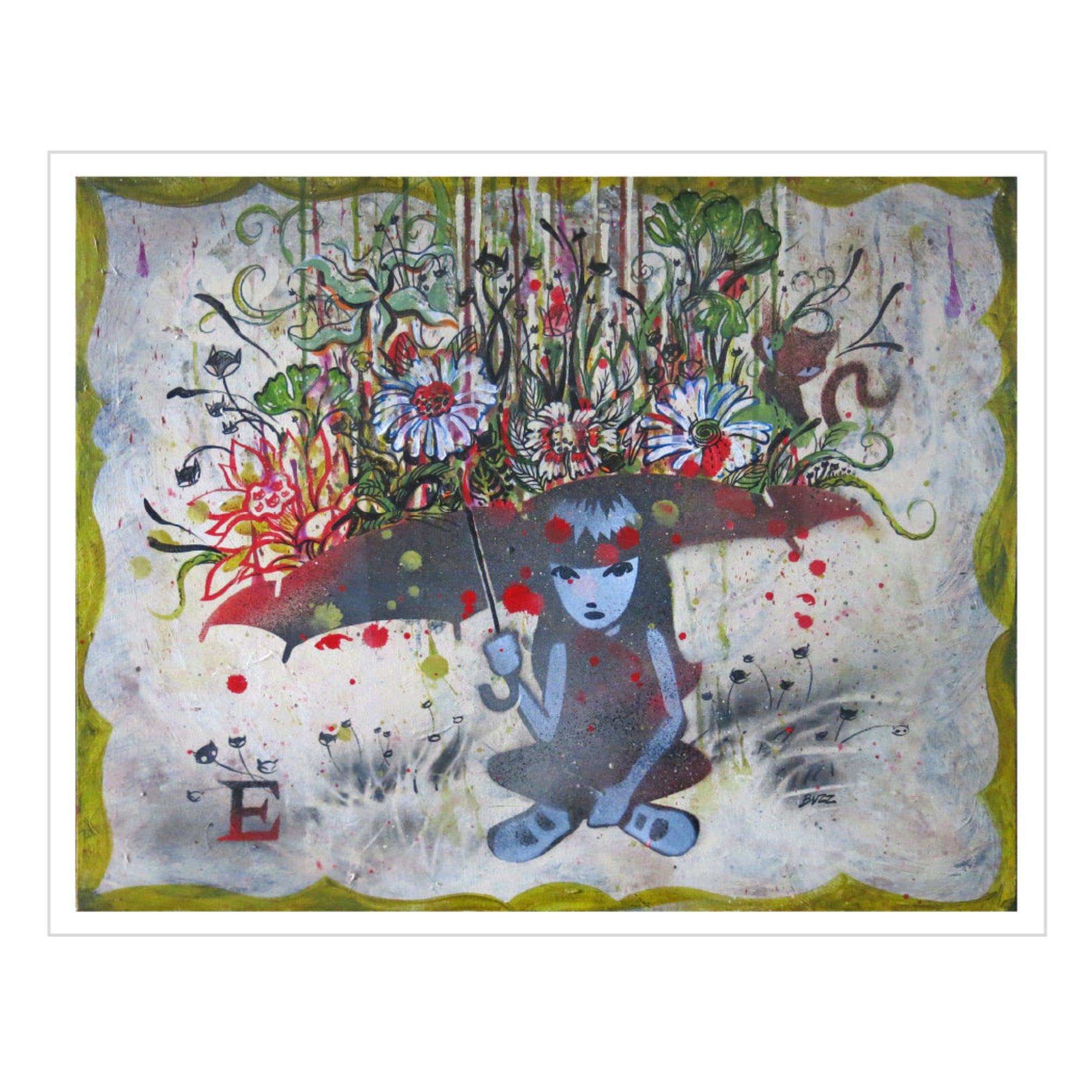 Strange Rain Emily The Strange Art Print Framed or Unframed