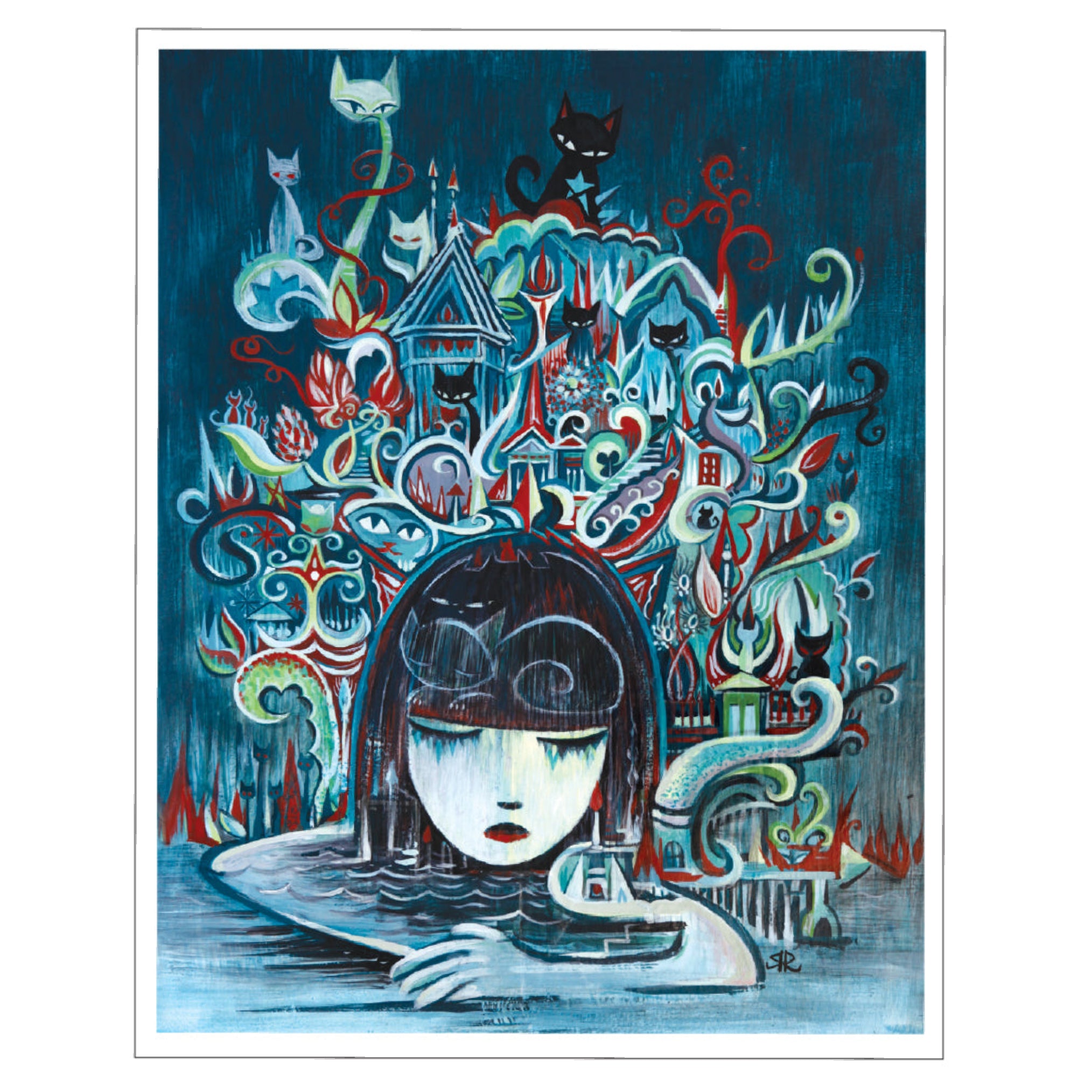 Emily's Dreamscape Emily The Strange Art Print Framed or Unframed