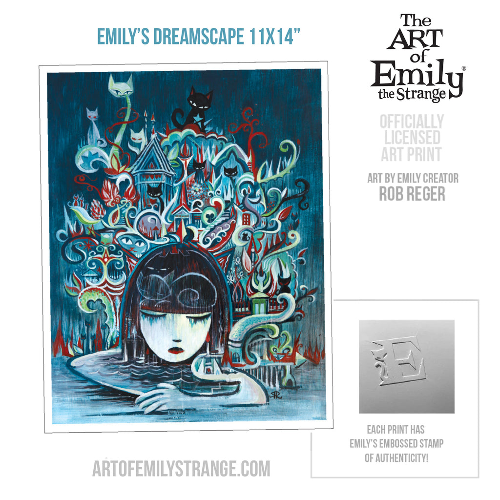 Emily's Dreamscape Emily The Strange Art Print Framed or Unframed