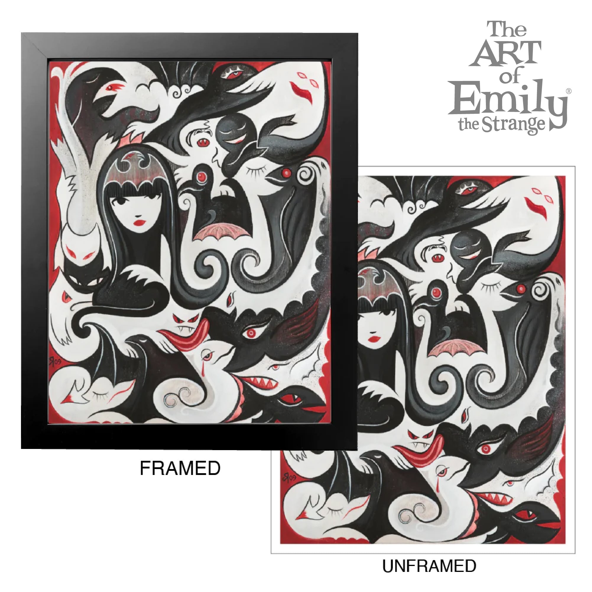 Few Of My Fav Things Emily The Strange Art Print Framed or Unframed