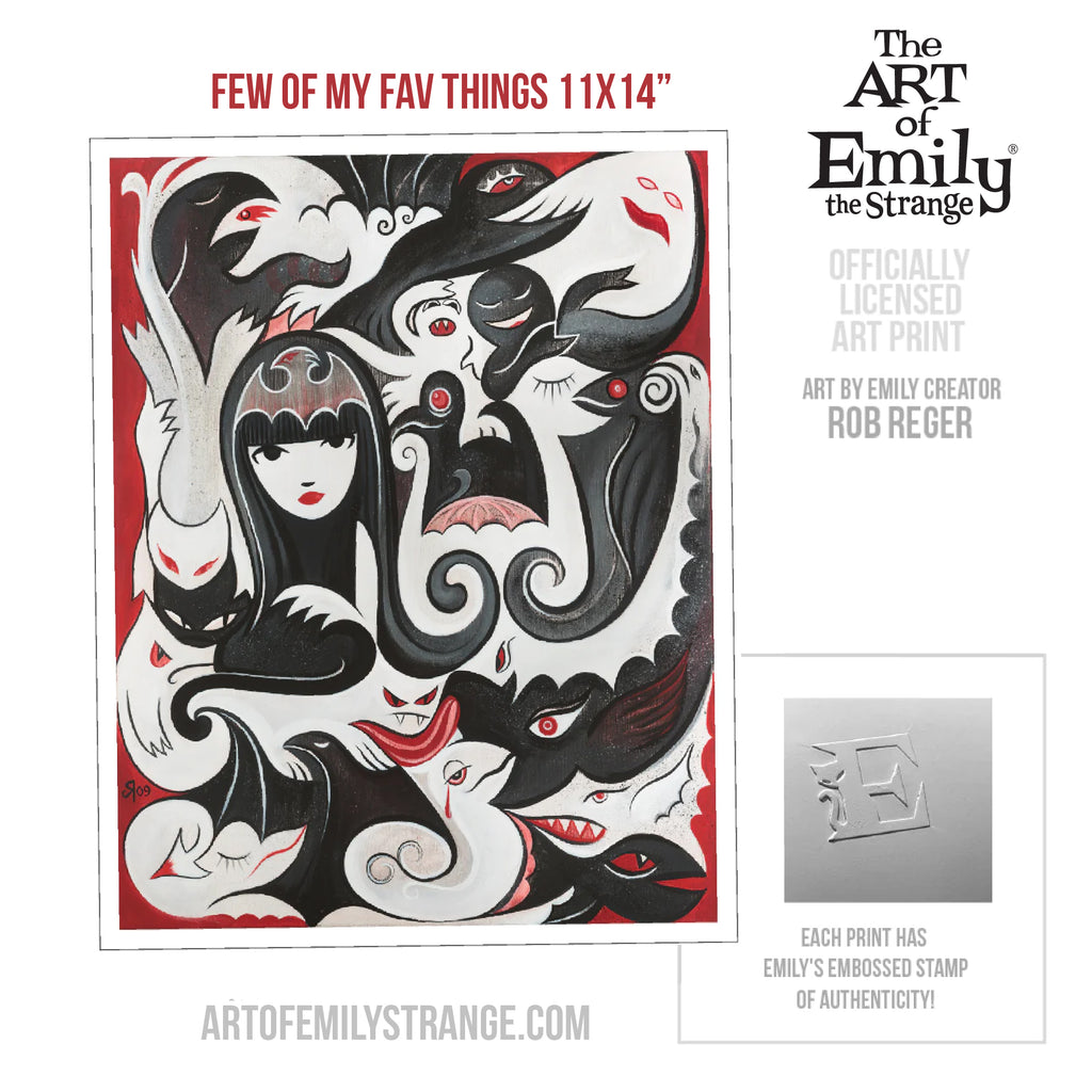 Few Of My Fav Things Emily The Strange Art Print Framed or Unframed
