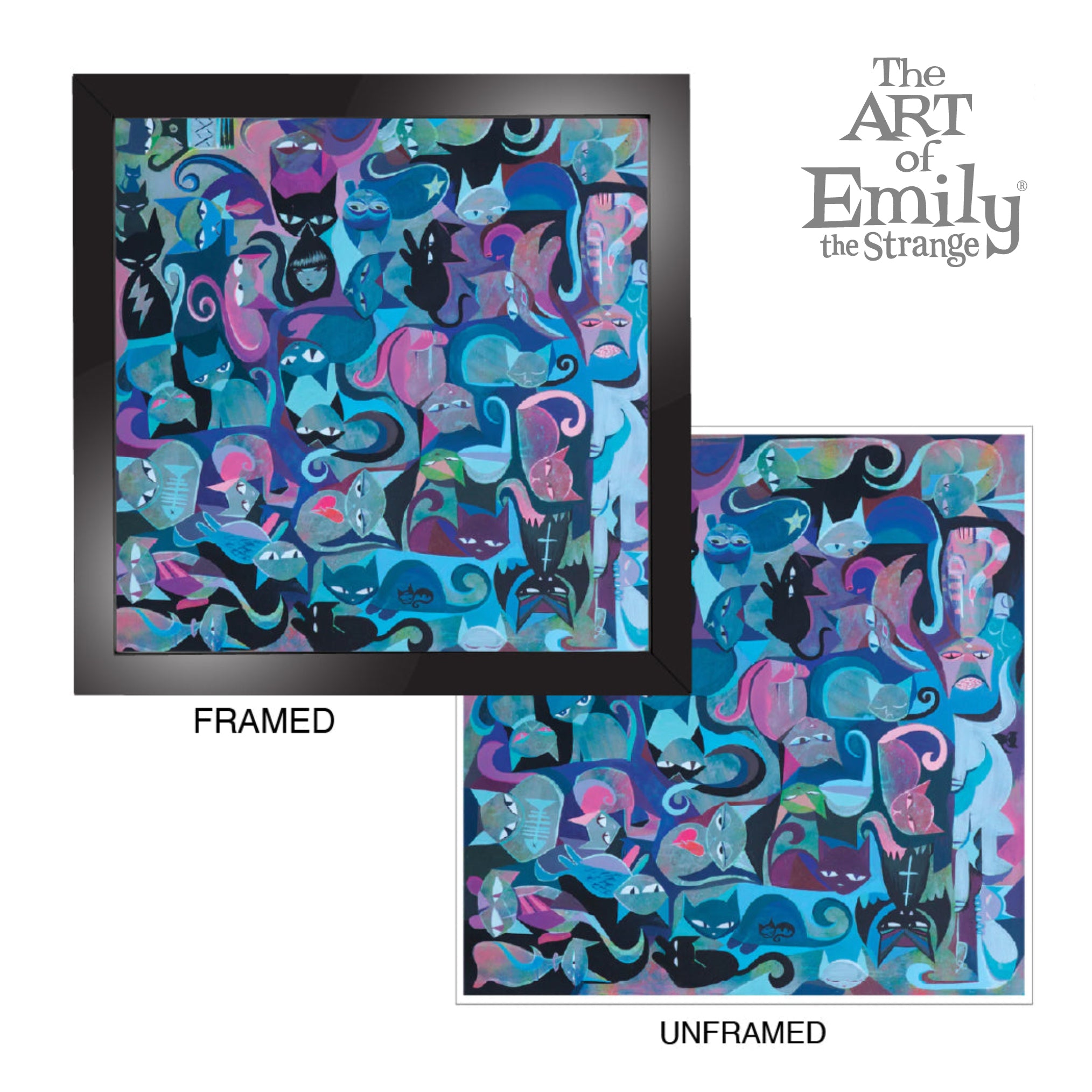 40 Cats 40 Directions 12X12 Emily The Strange Art Print Framed or