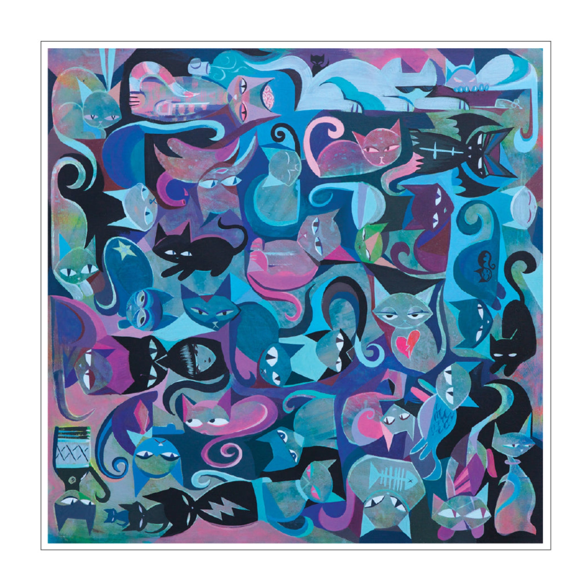 40 Cats 40 Directions 12X12 Emily The Strange Art Print Framed or Unframed