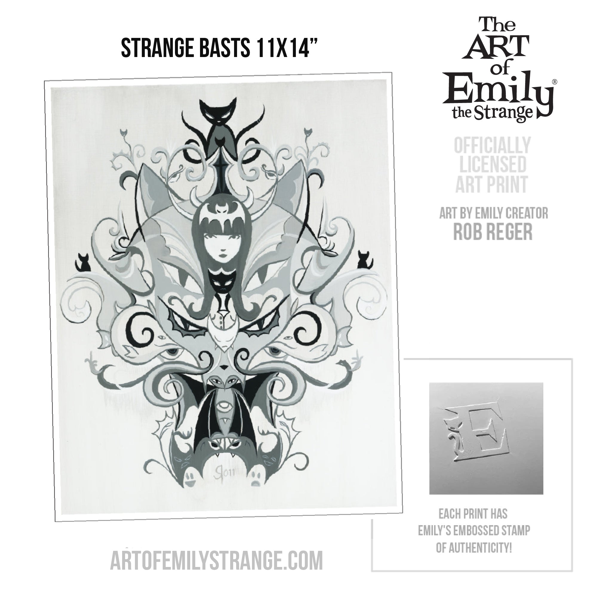 Strange Basts 11X14 Emily The Strange Art Print Framed or Unframed