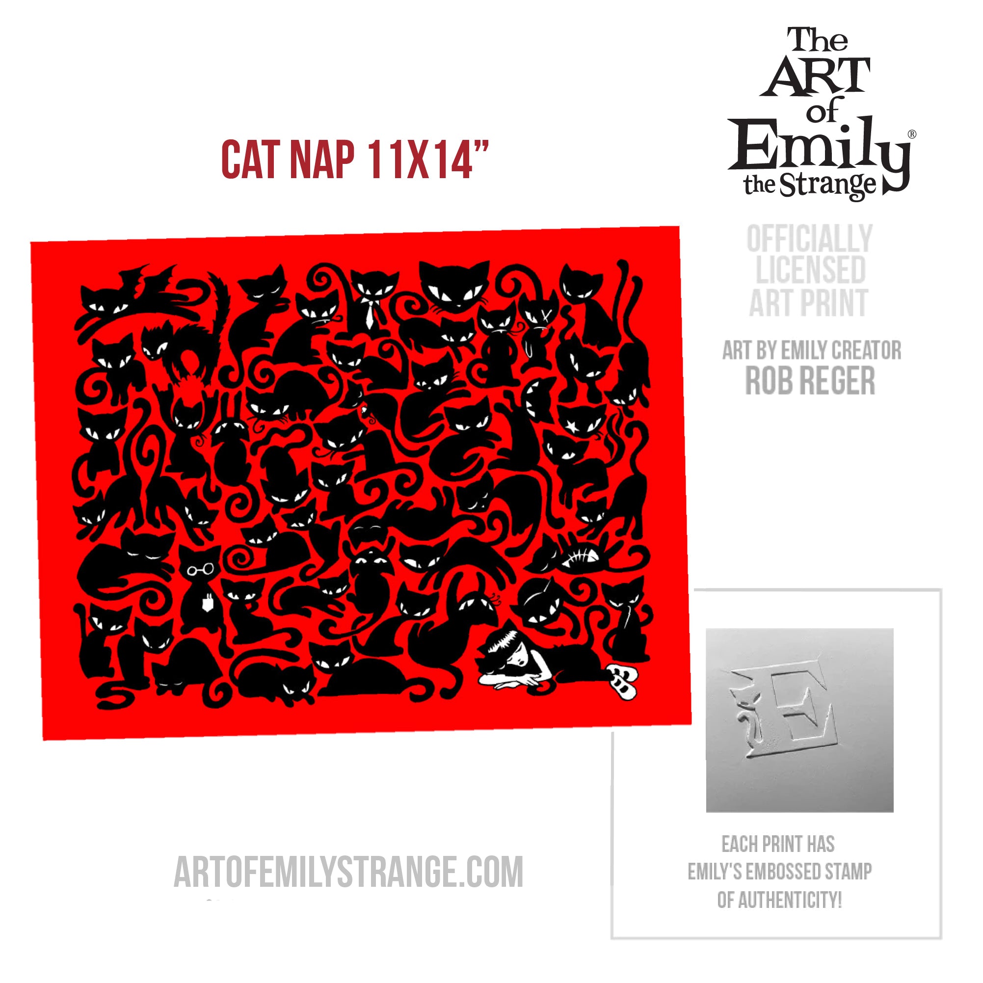 Cat Nap Emily The Strange Art Print Framed or Unframed
