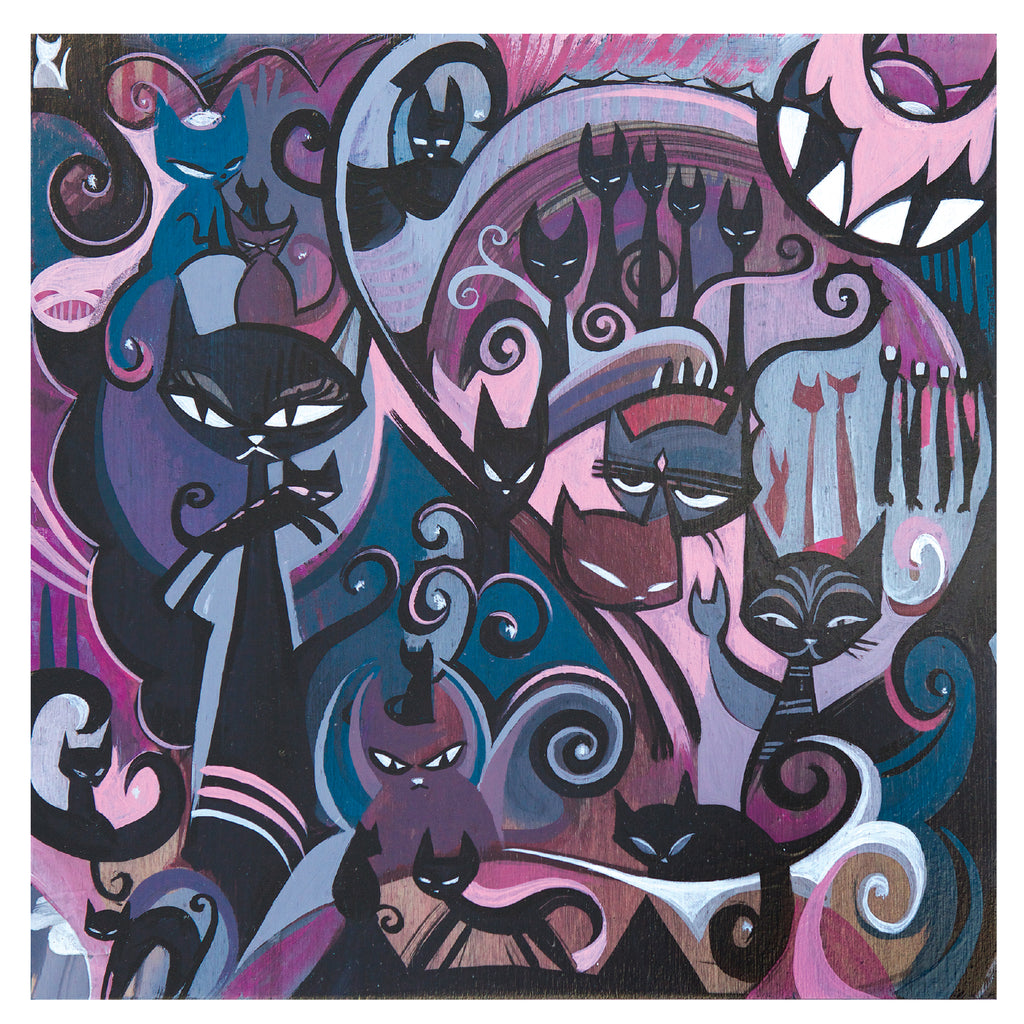 Cat Menagerie 12X12 Emily The Strange Art Print Framed or Unframed