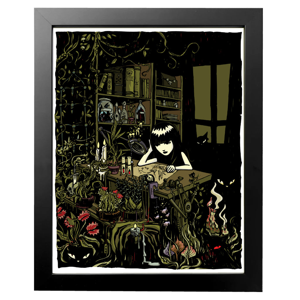 Garden Study 11X14 Emily The Strange Art Print Framed or Unframed
