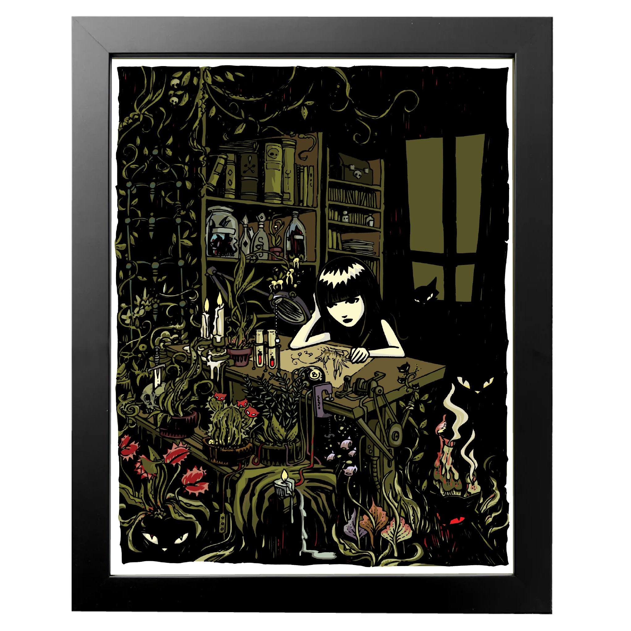 Garden Study 11X14 Emily The Strange Art Print Framed or Unframed
