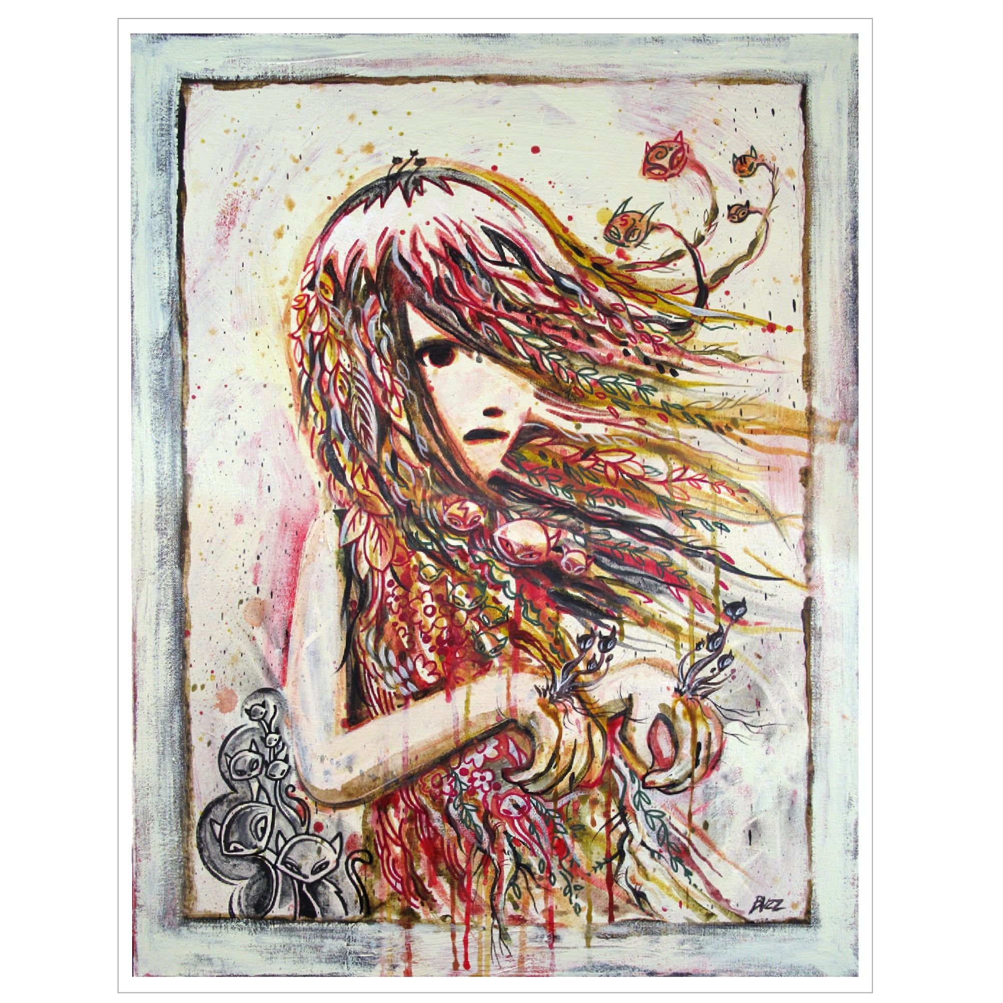 Garden Zombie 11X14 Emily The Strange Art Print Framed or Unframed