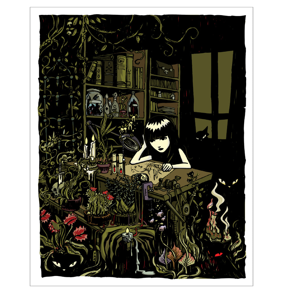 Garden Study 11X14 Emily The Strange Art Print Framed or Unframed