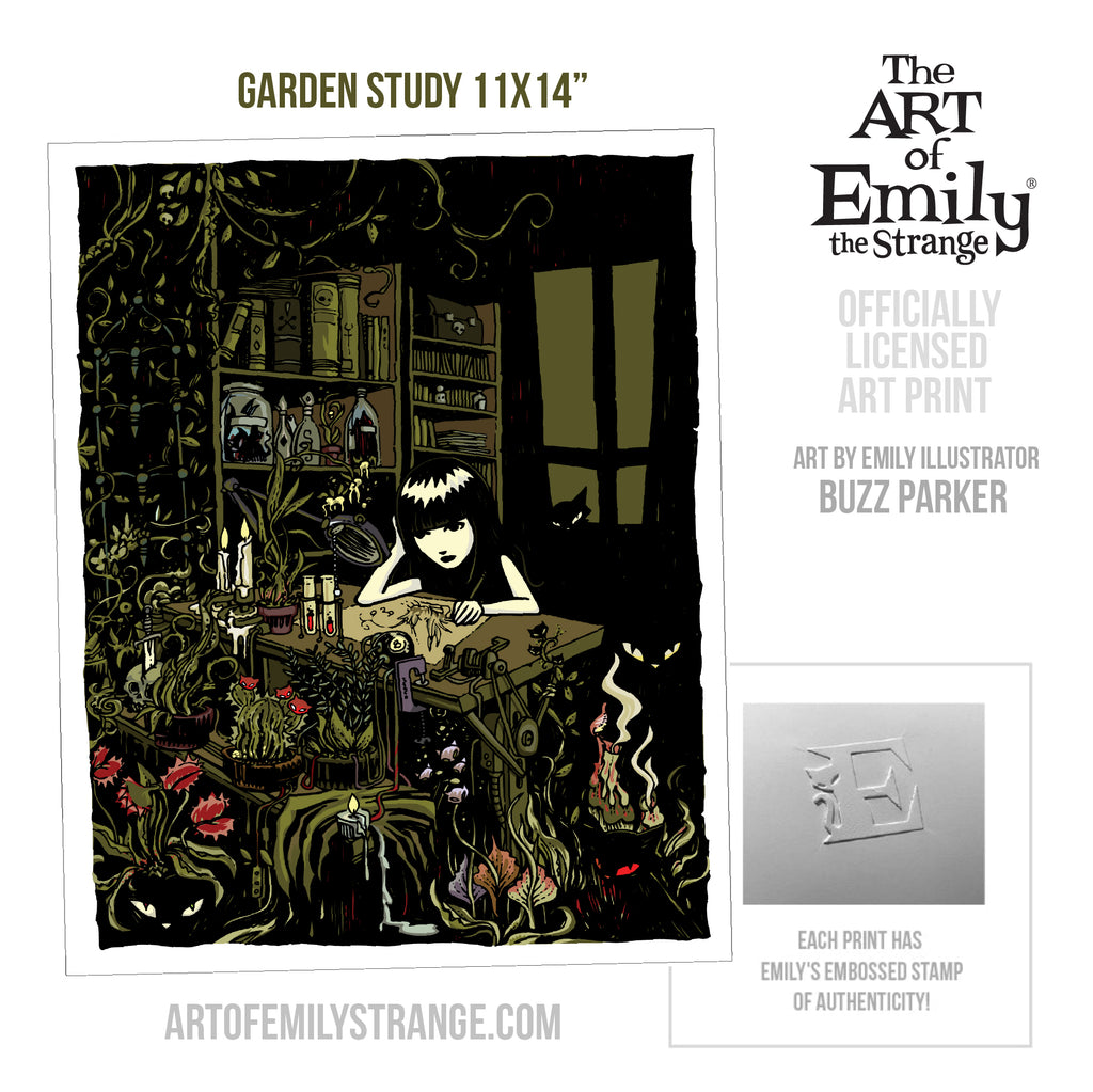 Garden Study 11X14 Emily The Strange Art Print Framed or Unframed