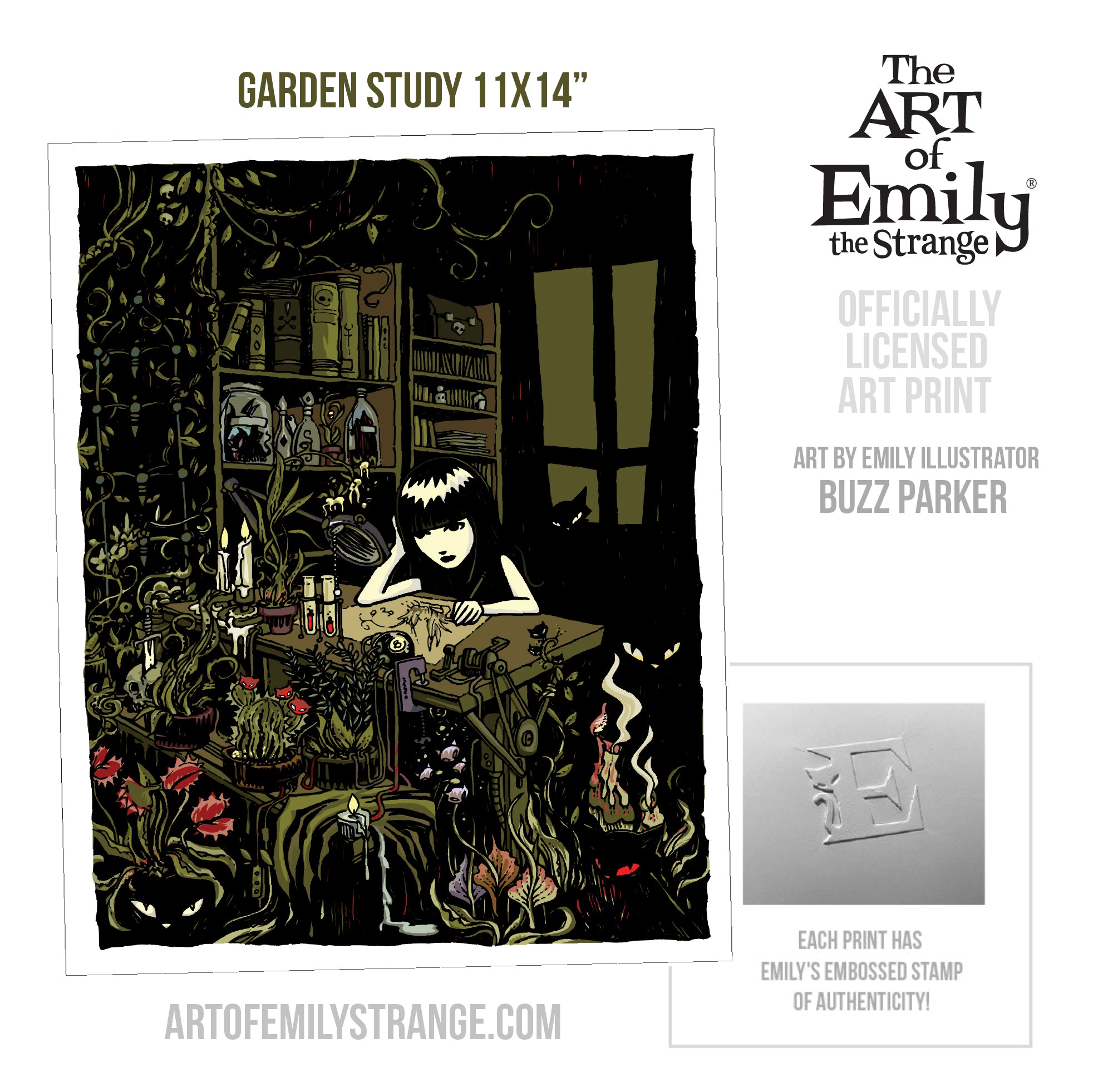 Garden Study 11X14 Emily The Strange Art Print Framed or Unframed
