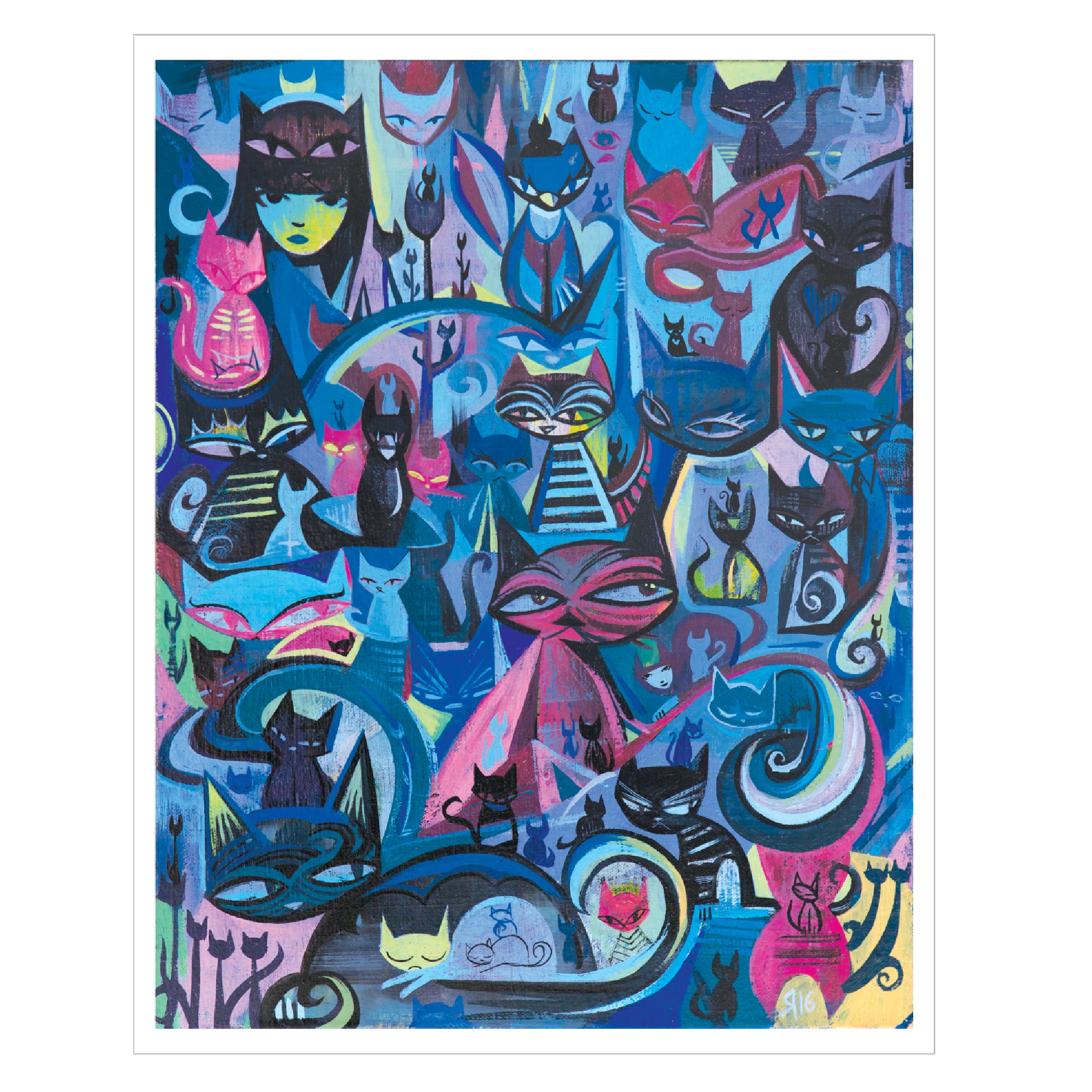 100 Cats 11X14 Emily The Strange Art Print Framed or Unframed