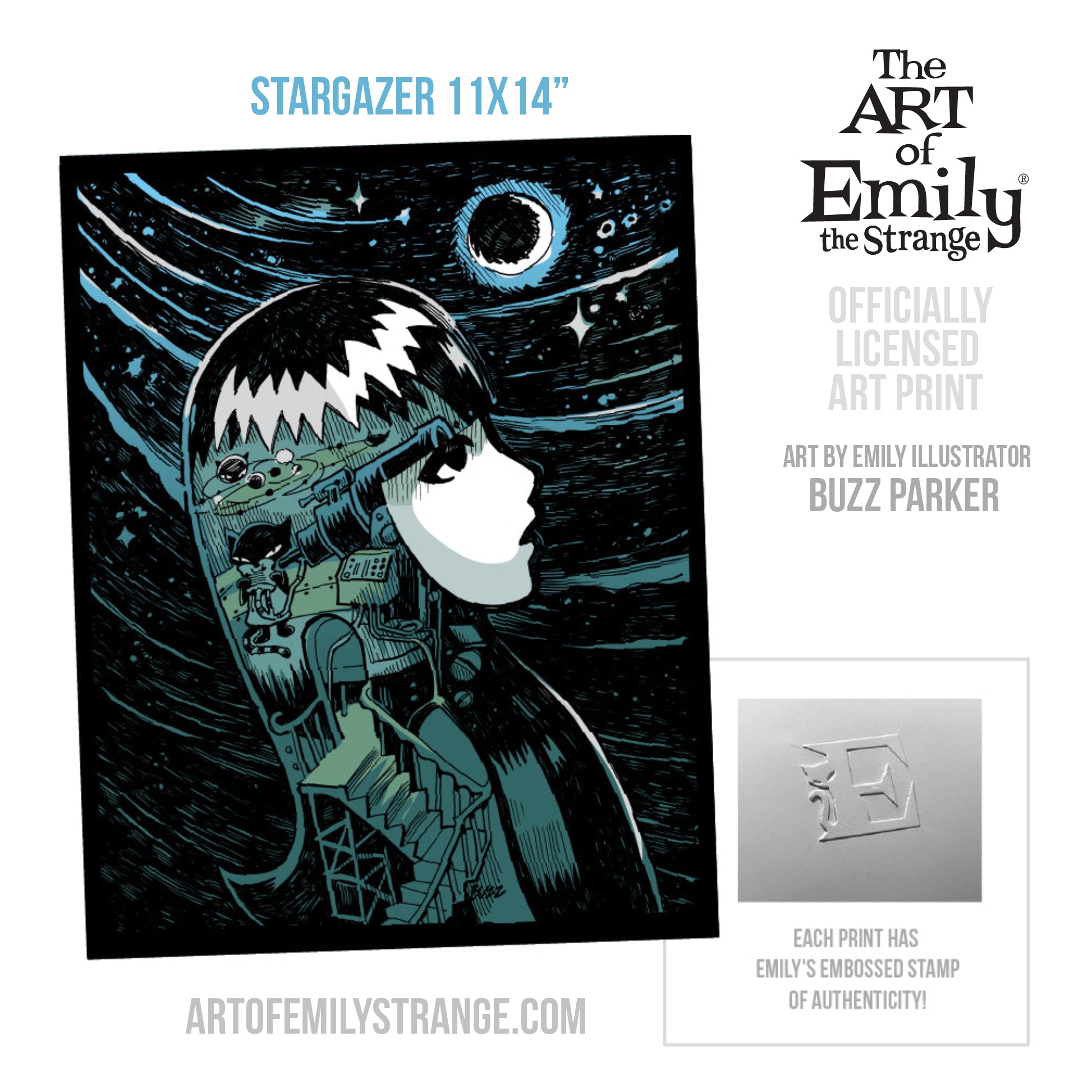 Stargazer Emily The Strange Art Print Framed or Unframed