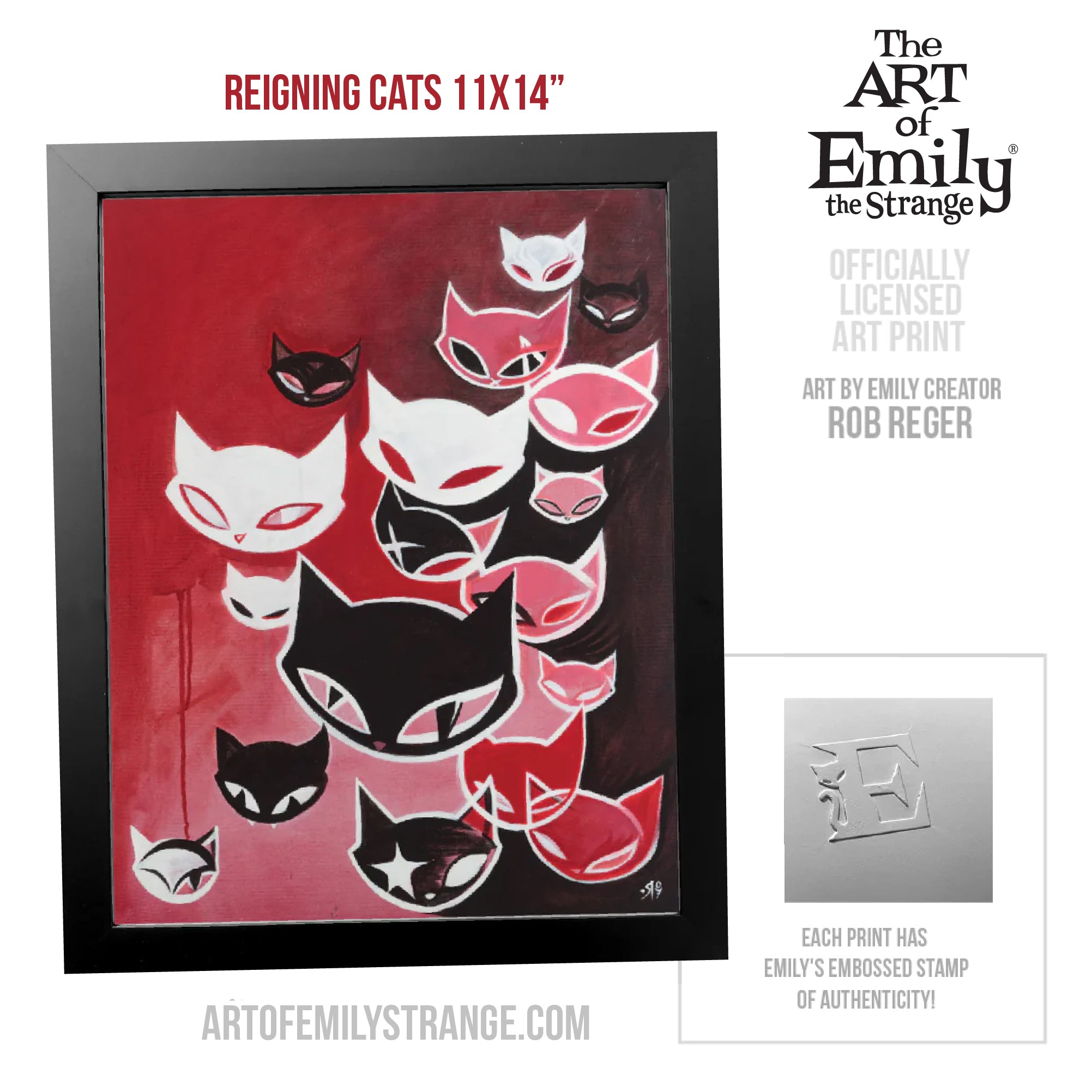 Reigning Cats Emily The Strange Art Print Framed or Unframed